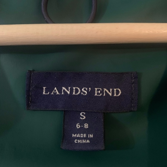 Lands' End Forest Green Rain Coat - Picture 2 of 3